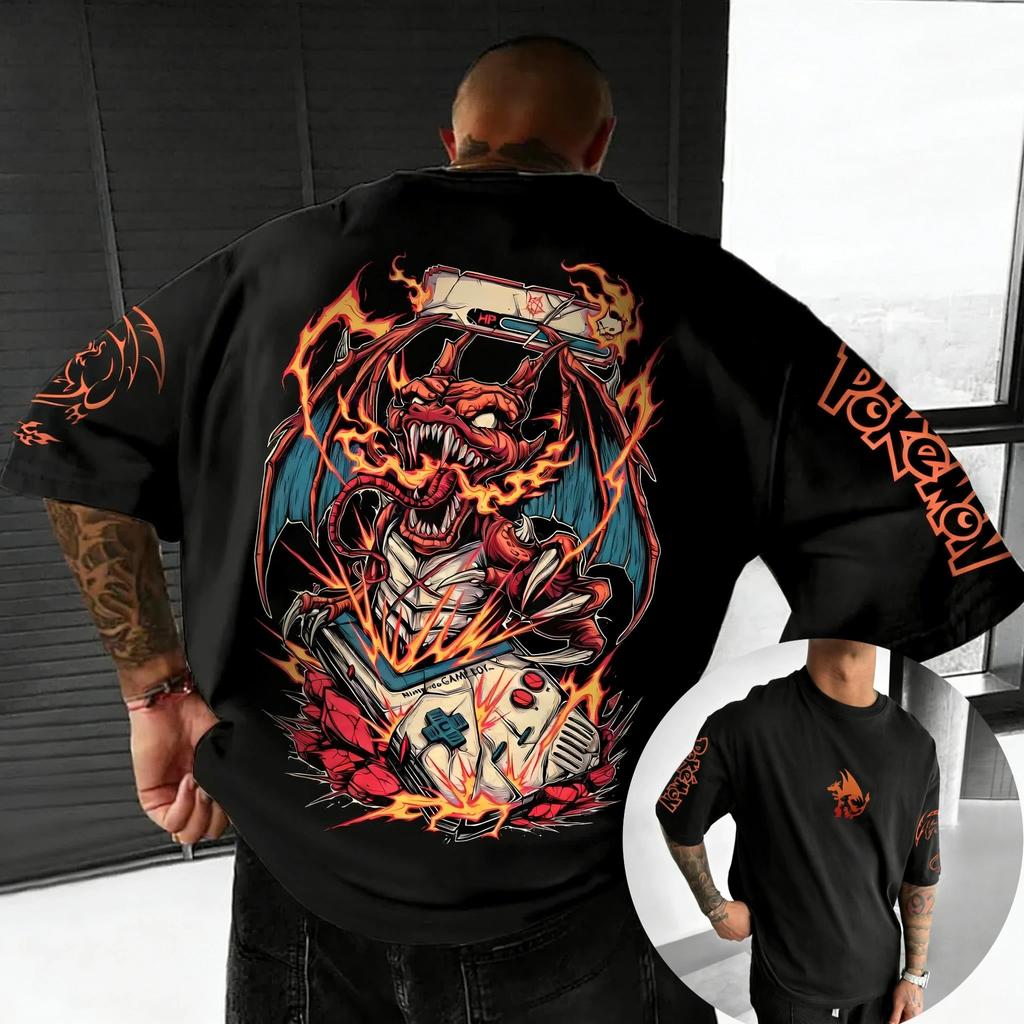 2026 Pokémon Anime Pikachu Gengar Peripherie Gedrucktes Kurzarm Herren Damen Locker Sportlich Bequem Baumwolle Paar T-Shirt
