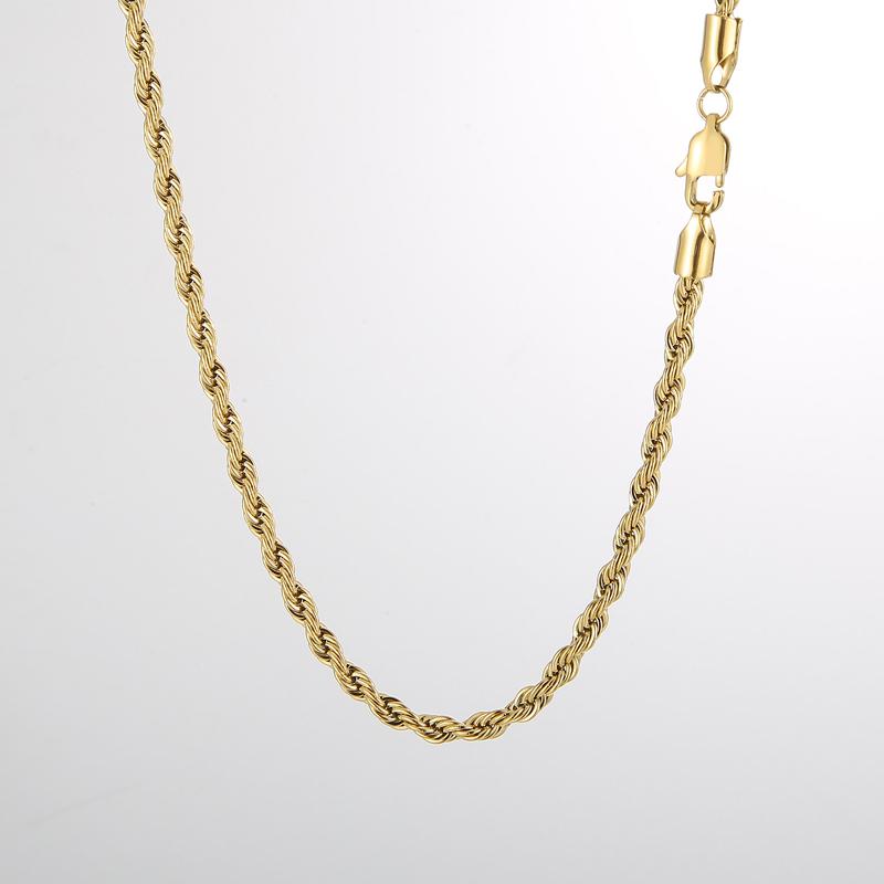 KALEN 4/6/8mm Fashion Men's Women's Simple Stainless Steel Necklace Thick Twisted Chain Jewelry DIY Accessories Gift