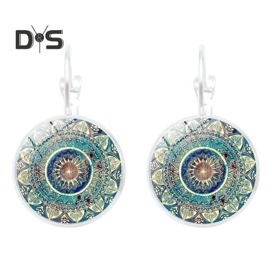 

1 пара женских сережек-хаги в винтажном этническом стиле с принтом, легкие серьги для свиданий, повседневной носки, банкета, танцев, висячие серьги, украшения для ушей серебряный