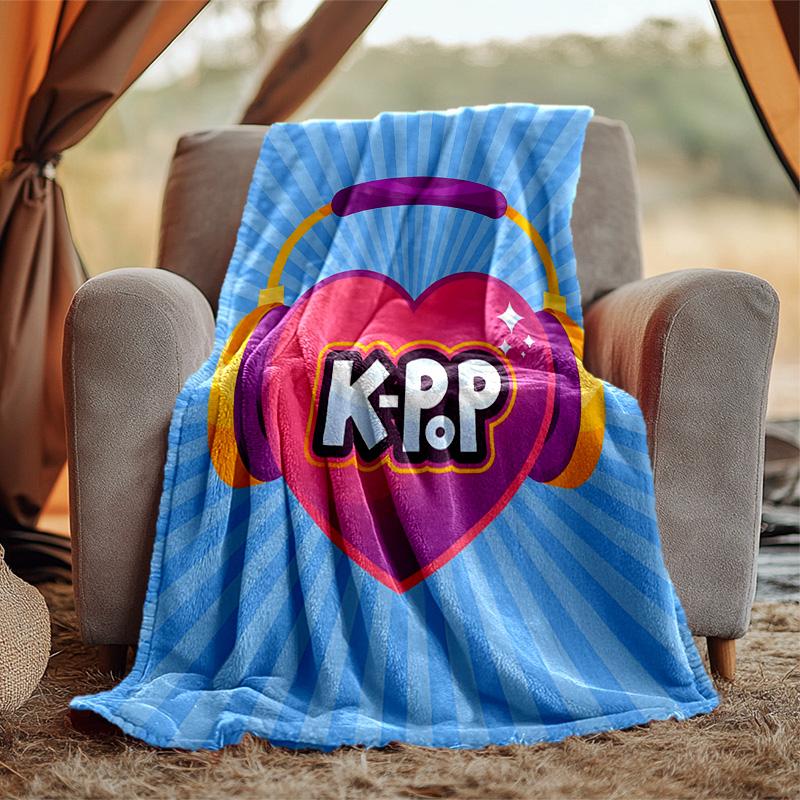 Kpop Flannel Blanket Soft Warm All-Season Throw, Design for Camping, Car Travel, Hiking Sofa, Bed, Office Perfect Gift for Parties