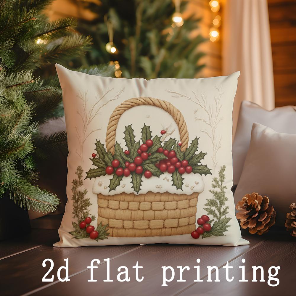 Heimdeko Kissenbezüge-Set mit Weihnachtsmotiv Geeignet für Sofa Schlafzimmer Auto Kissenbezug Kissen Rechteckiges Rückenkissen