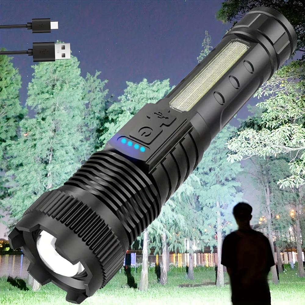 Rechargeable LED Flashlights With 6 Lighting Modes, COB Side Lights & Powerful Handheld Design – Super Bright & Long Range, Perfect For Camping