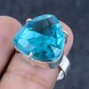 Natural Swiss Blue Topaz Gemstone 925 Sterling Silver Jewelry Ring Size 8 N1k89