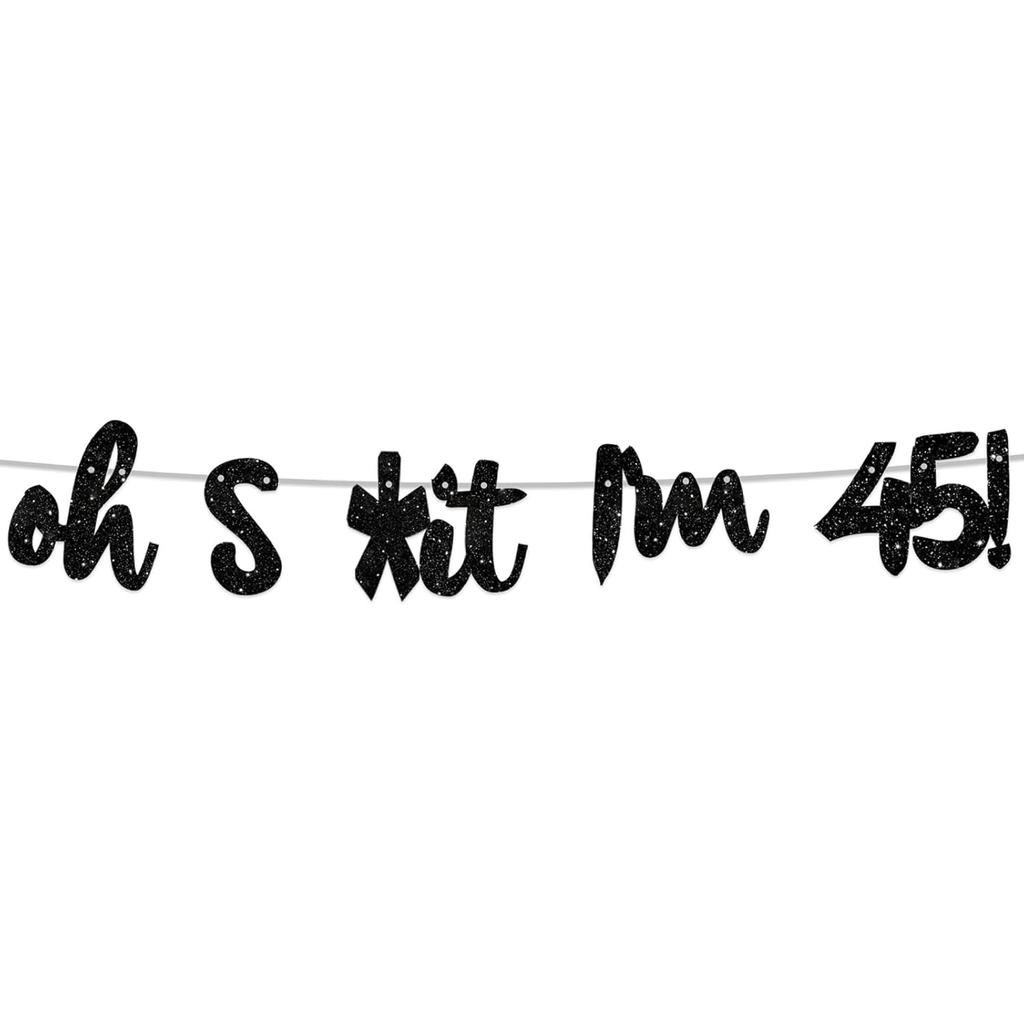 Oh I’m 30! Banner Backdrop Glitter Black Hallo Thirty Cheers to 30 Years Old Theme Decor for Man Woman Happy 30th Birthday Party Photo Studio Prop