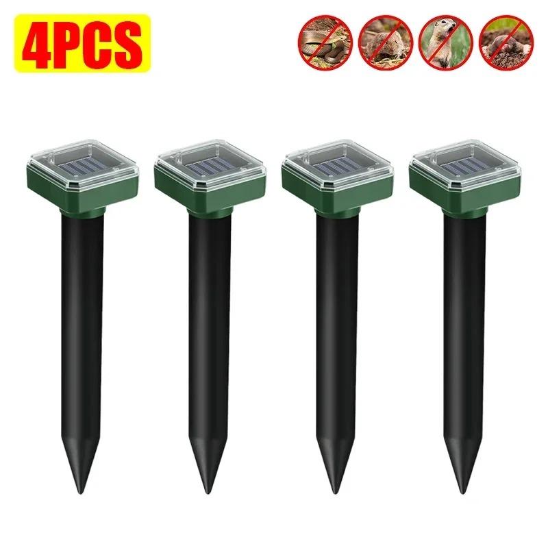 1/2/4PCS Solar Powered Ultrasonic Sonic Mole Pest Rodent Repeller Repellent Yard Outdoor Lamp Backyard Farmland Mouse Repeller