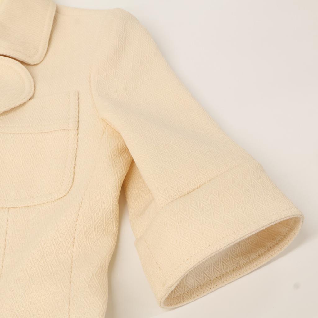 Gucci 643288 21AW Ivory Wool 100% Horsepit Gold Button Short Sleeve Jacket Jacket 36 IvoryUsed