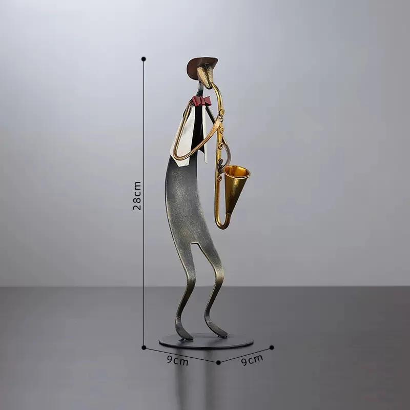 Minimalism Band Musician Figures Statue Desk Decoration Metal Crafts Ornaments Dancer Character Sculpture Modern Home Decor