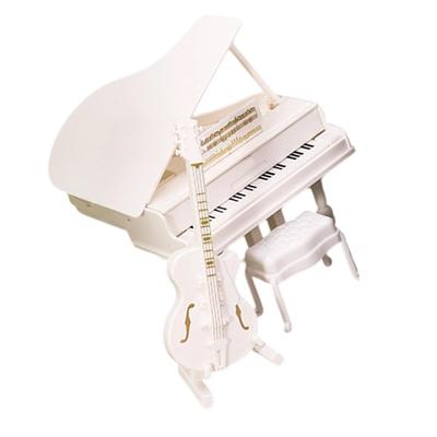 Miniature Wooden Grand Piano Musical Instrument Dollhouse Furniture Set Scene Display Educational Toy for Kids Musical Instrument Dollhouse