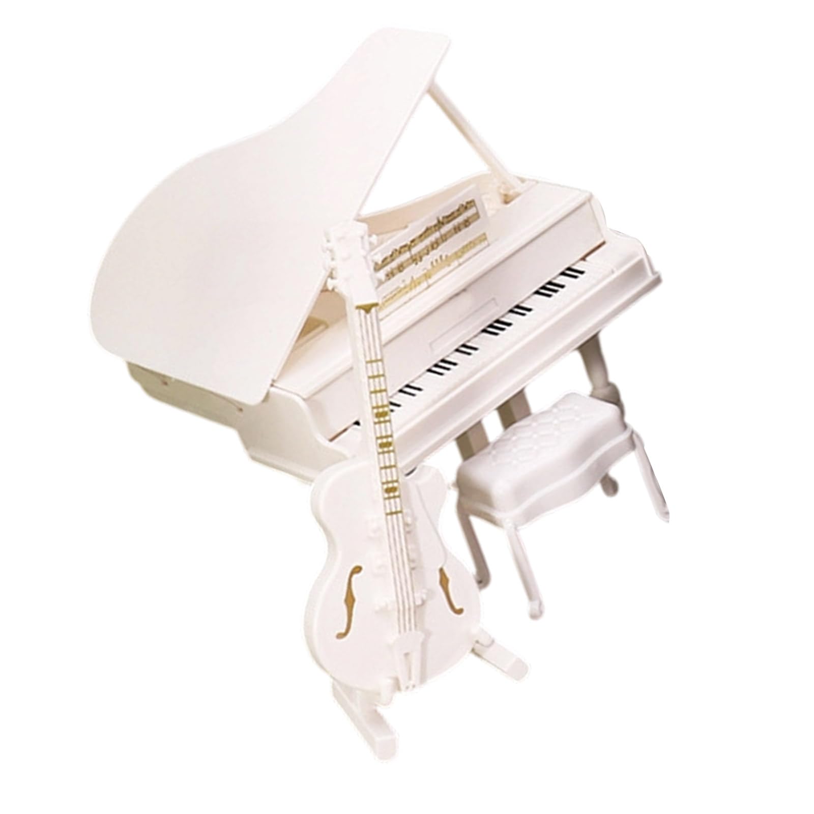 Miniature Wooden Grand Piano Musical Instrument Dollhouse Furniture Set Scene Display Educational Toy for Kids Musical Instrument Dollhouse