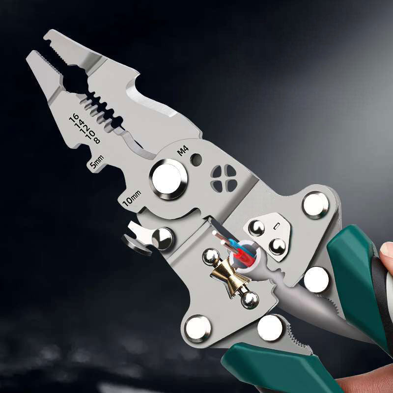 Multifunctional Foldable Wire Stripper And Cutter, Electrician Specific Wire Cutting Pliers Wire Stripping Crimping Pliers Tool