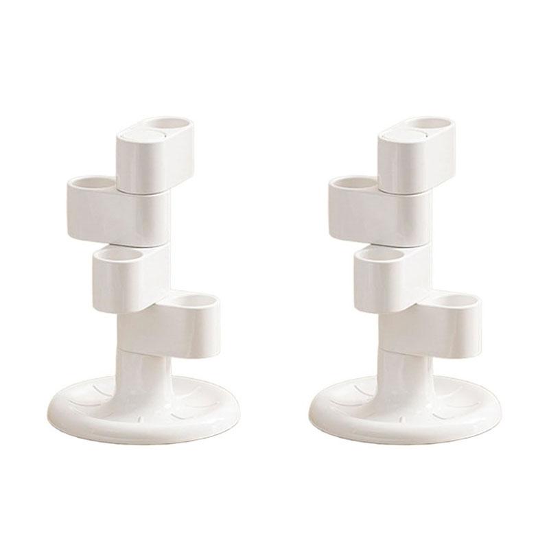 360° drehbarer Zahnbürstenhalter 4-Schlitz Zahnbürsten Make-up-Bürsten Aufbewahrungs-Organizer mit rutschfester Basis Badezimmer-Arbeitsplatten-Organizer