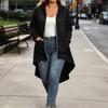 Women's Casual Zip-Up Hoodie Loose Fit Color Long Sleeve Hooded Sweatshirt Jacket