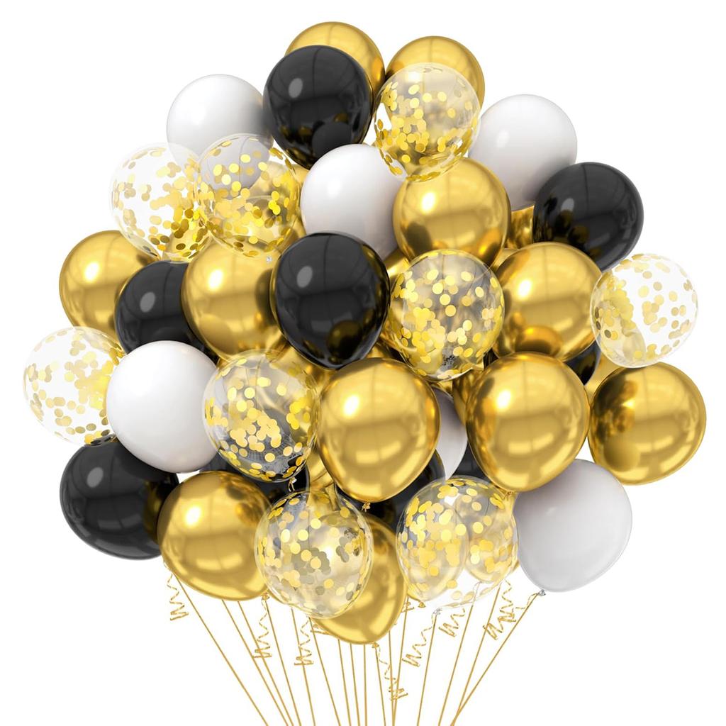 12inch 50pcs metal balloon set with confetti, suitable for weddings, birthdays, fashion parties, showers, graduation ceremonies
