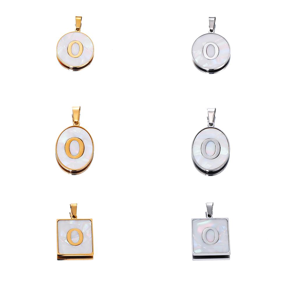1Pcs Stainless Steel With Pinch Bail Clasps Imitation Pearl Letter Charms Pendant For Necklace DIY Jewelry Making Accessories