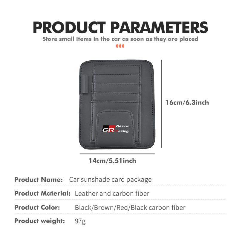 Car Sunvisor Storage Clip Multi-Pocket Card Ticket Clip Organizer Interior Accessories For S9 GR Sport Yaris Chr Auris Rav4 JH9