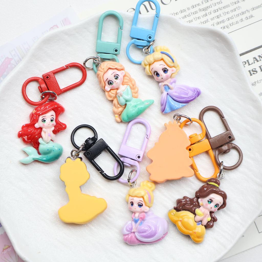 Cartoon Resin Mermaid Princess Keychain - Cute Backpack/Bags Ornament and Gift