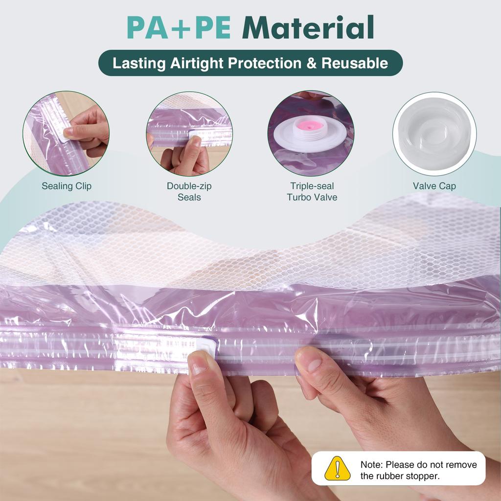 Vacuum Storage Bags Inside with Lavender Scent Reusable Clothes Storage Bags for Clothing Organizer Comforters Blankets, Bedding