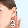 Halloween Ghost Earrings Wood Ghost Holding Book Earrings Halloween Party Jewelry for Women Makeup And Everyday Wear