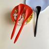 100Pcs Coffee Dessert Cake Spoons Plastic Spoon Tea Coffee Ice Cream Stick Stirring Bar Disposable Spoons