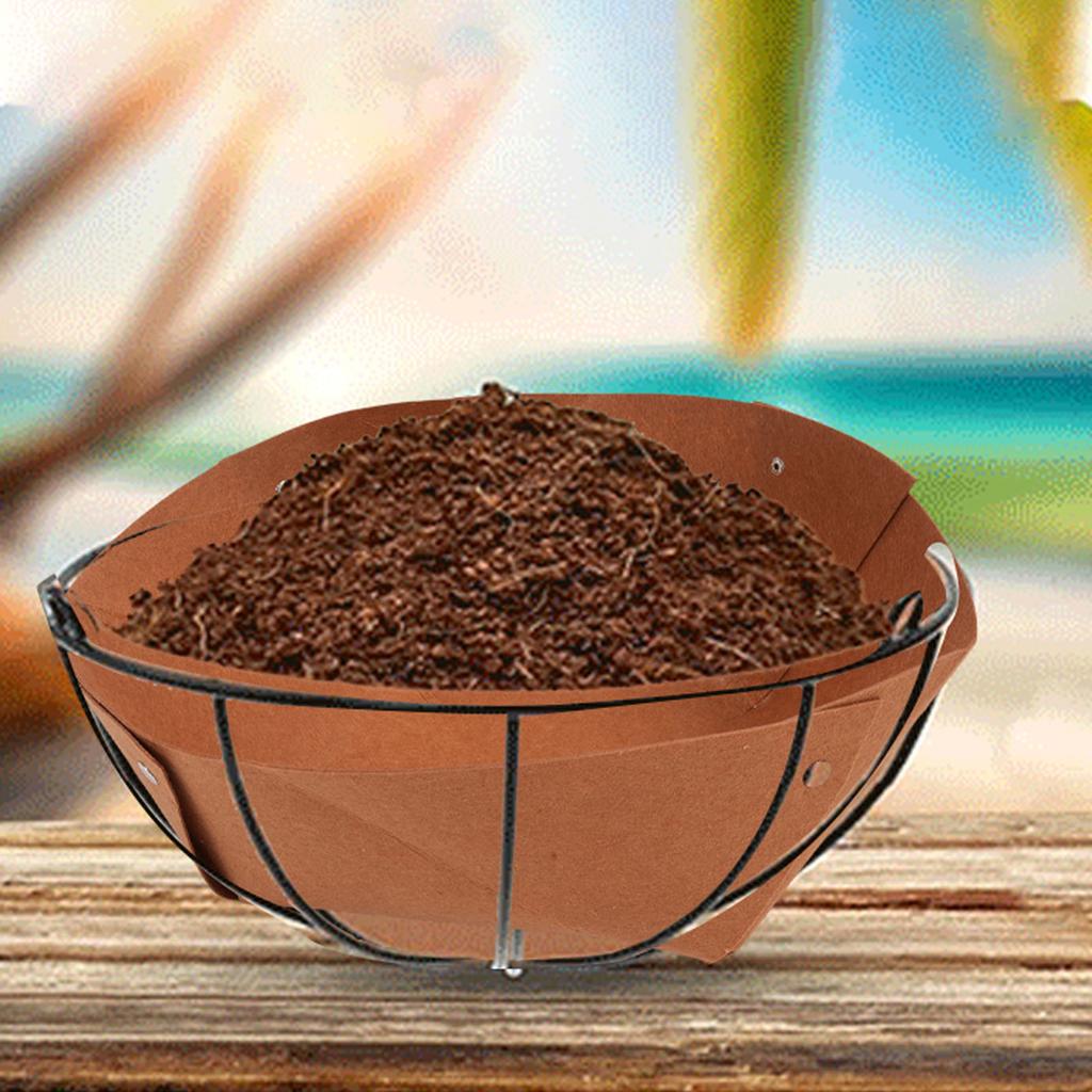 Round Felt Hanging Basket Liners for Hanging Basket Flowers Vegetables   Liners Alter Replacement Avoid Bird Nesting Brown