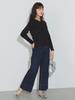 Beams Heart Knit Crew Knit Crew One Size Women's L/S Pants, Lamé Pants, Black,