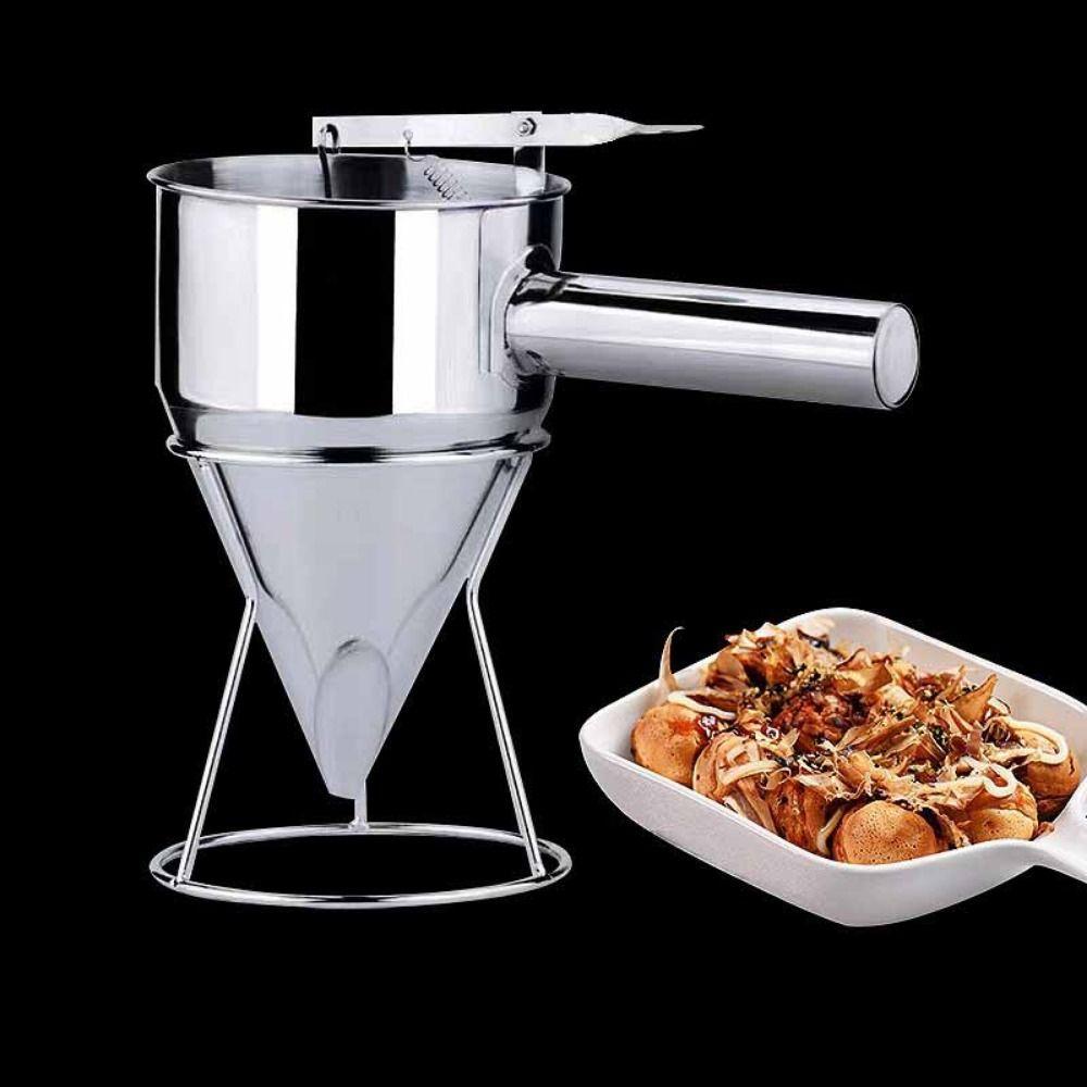 Stainless Steel Liquid Funnel Dispenser with Handle Batter Liquid Dispenser  Kitchen Supply