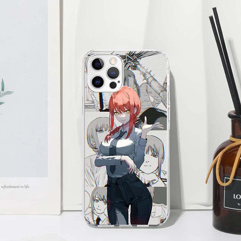 Chainsaw Makima Power Phone Case For Iphone 17 Air 16 15 Plus 16E 14 Pro Max 13 Mini 12 11 7 8 SE Fundas Soft Back Cover 17 Air