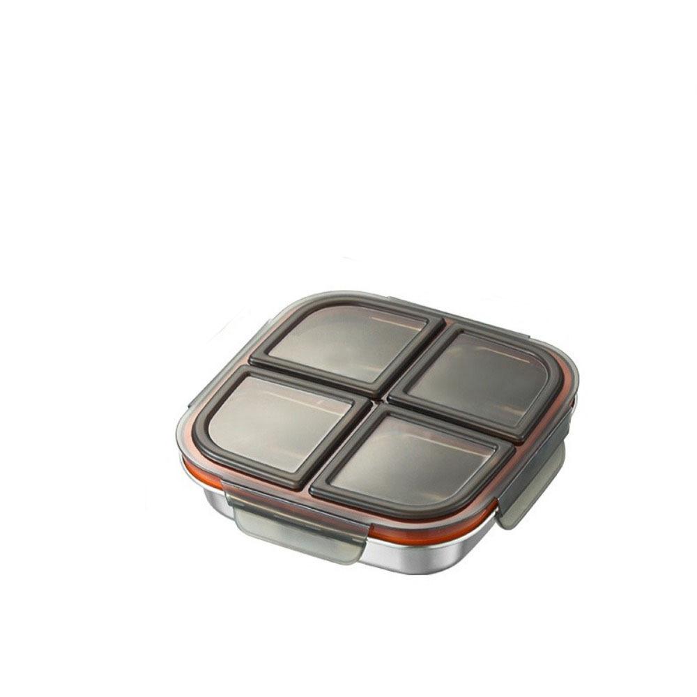 Leak Proof Stainless Steel  Lunch Box Reusable Student Meal Plate Food Container  Child School