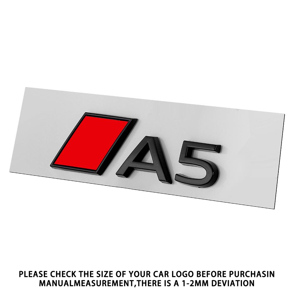 3D Numbers Letters RS A3 A4 A5 A6 A7 A8 Badge For Audi Car Fender Trunk Rear Logo Sticker Black/Silver Styling Decor Accessories