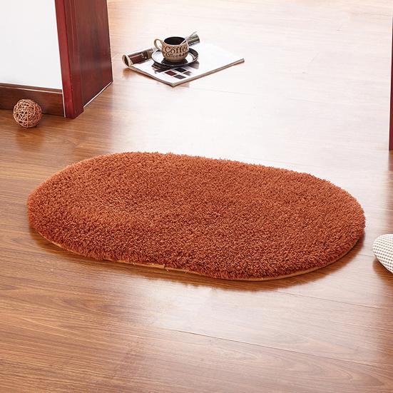 Tappetino da Bagno Ovale Spesso Super Assorbente Peluche Tappeto Area Tappeto Shaggy Supporto Antiscivolo Lavabile in Lavatrice Morbido Tappetino per Pavimento del Bagno