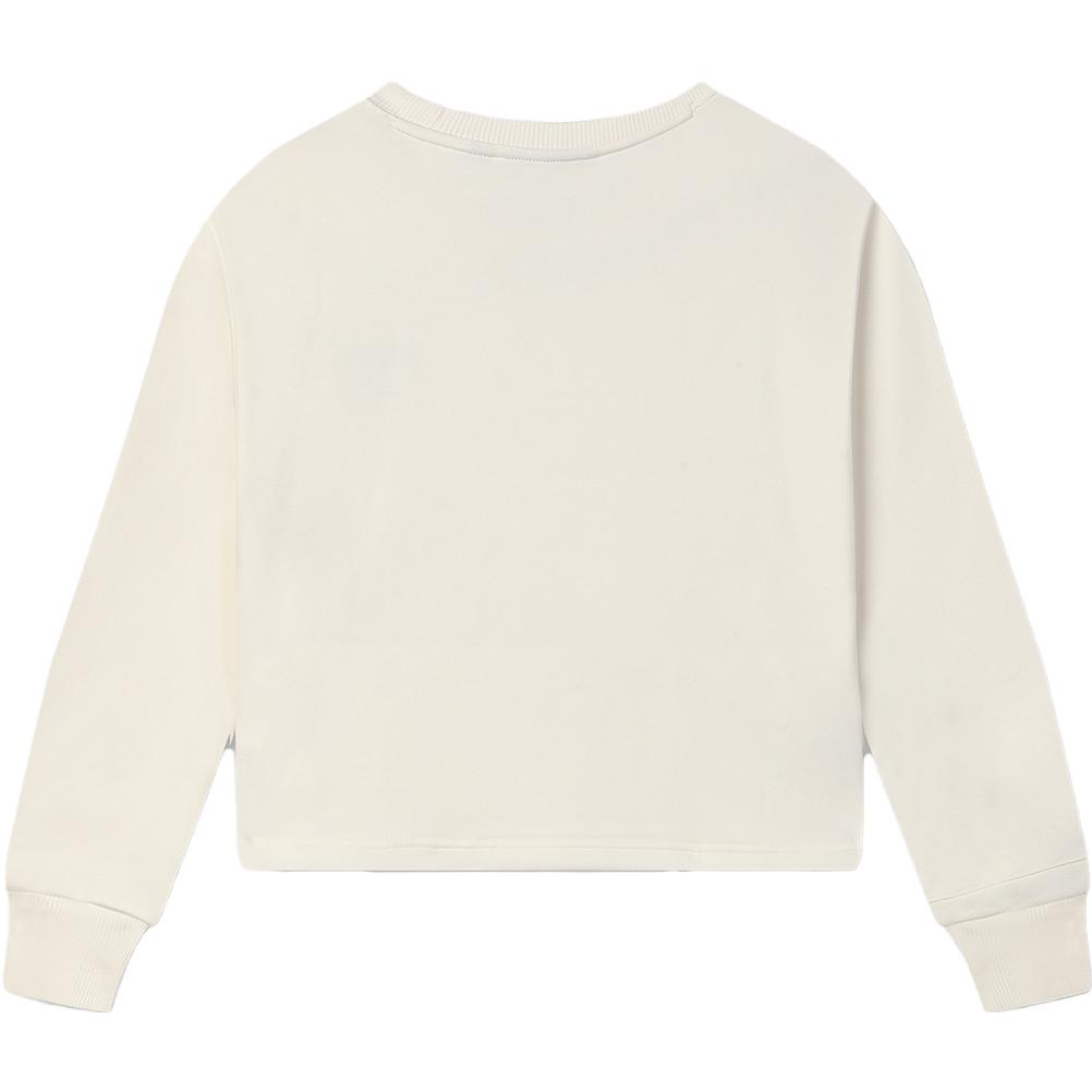 FILA Fleece Pullover Fashion Casual Simple Loose Sweatshirt Women Sweatshirt Mist-Lotus-White F51W349215A-IV