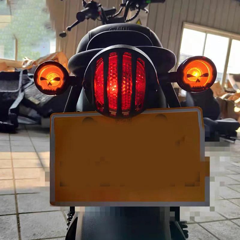 Motorcycle Led Turn Signal Light 12V 10mm Amber Flashing Lamp Front Rear Blinker LED Turn Signal Lights For Halley Cafe Race