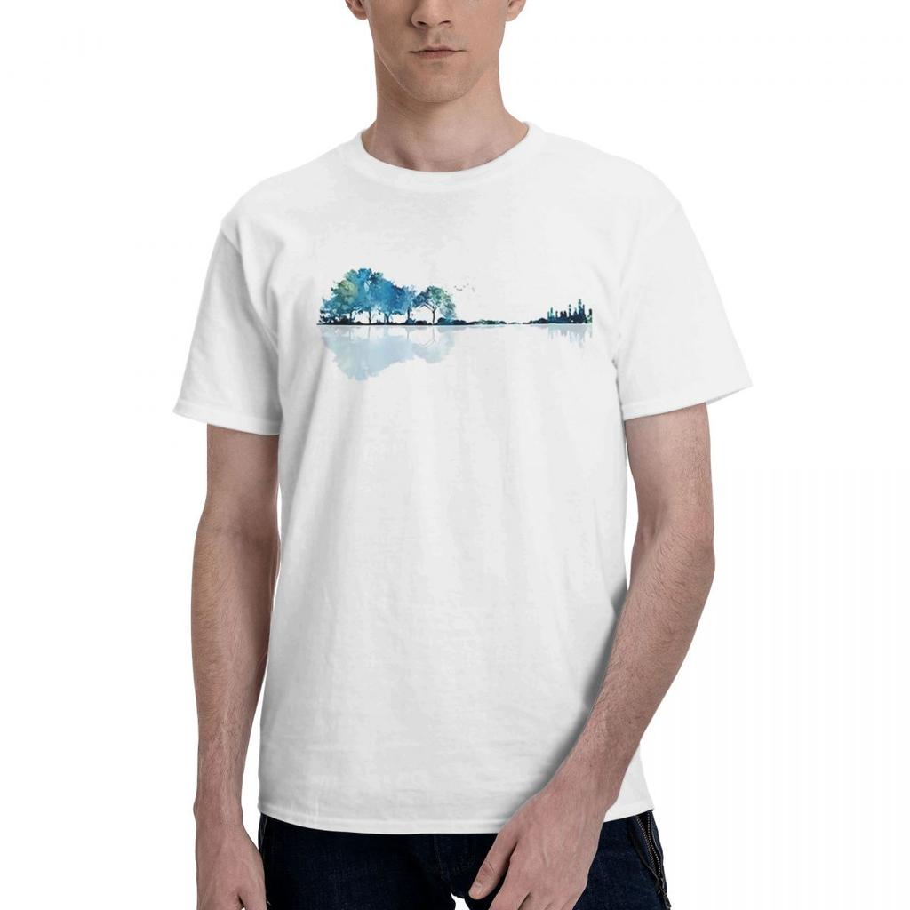 Fun Nature Guitar Watercolor Blues 100 Cotton Casual Breathable Confortable Totoro Funny TShirt For Men Funny Gift