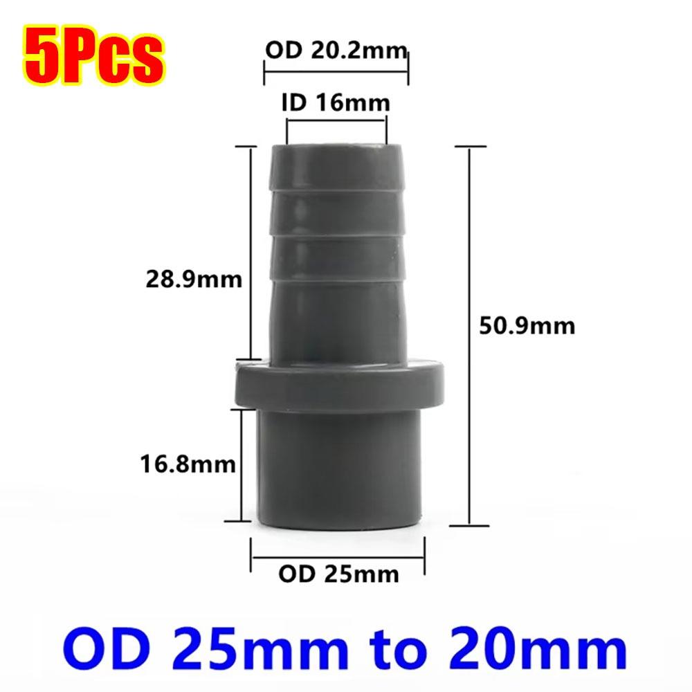 5Pcs Soft PVC Pagoda Connector 20/25/32mm to 8-25mm Pipe Joint Fittings for Aquarium Fish Tank
