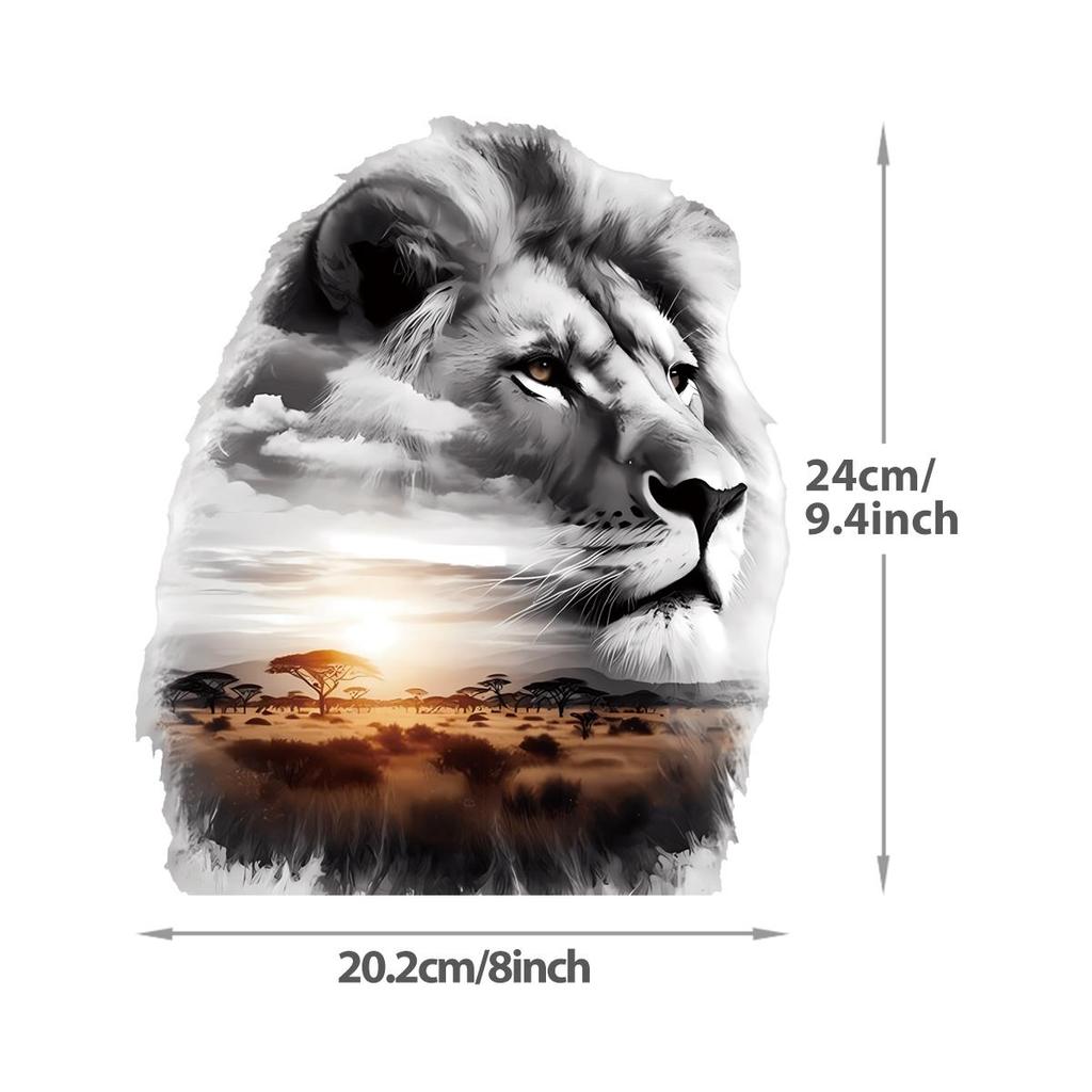 Big Animal Background Heat Transfer Stickers Tiger Lion Elephant Clothes Sticker Heat Press Appliqued T-Shirt Diy Transfer Paper