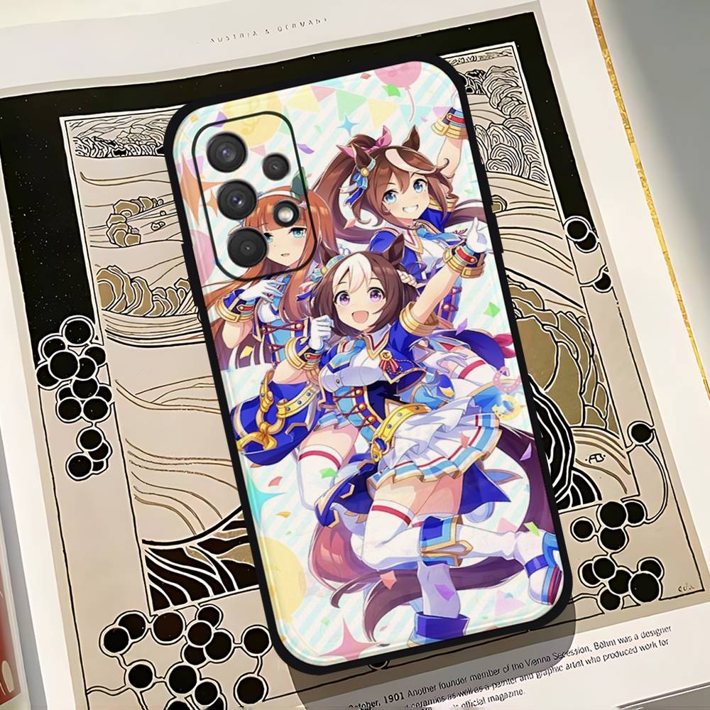 Anime U-Umamusume Pretty Derby Phone Case For Samsung Galaxy S25 S24 S23 S22 S21 FE Plus Ultra A13 A20 A32 A70 Black Cover