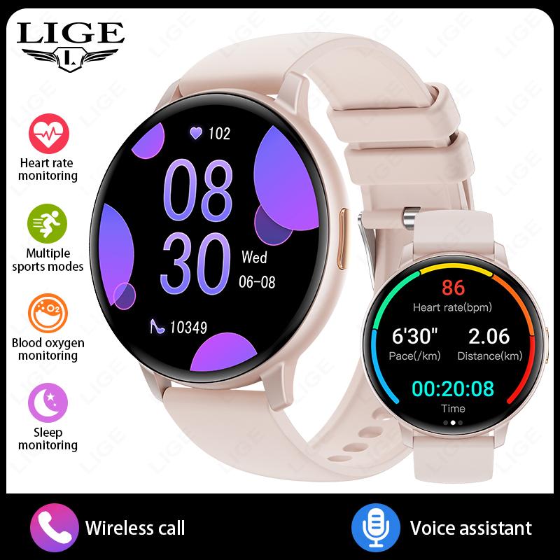 

For Android IOS Smart Watch Women Men Ladies Gift Sport Fitness Men Watches Heart Rate Monitor Waterproof Smartwatch New розовый