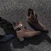 Retro temperament fashion sleeve two wear square head short boots women's belt buckle thick heel bundle fashion Martin boots