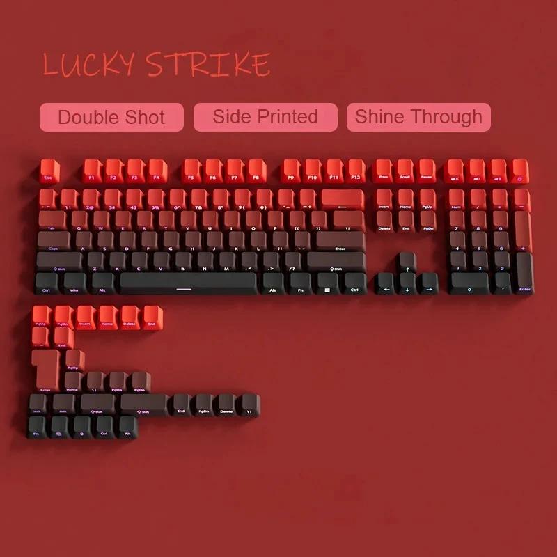 Xiaomi 135 Keys Strawberry Pink Side Print PBT Keycaps Double Shot Shine Through Keycaps Cherry Profile for Cherry MX Switches Keyboard