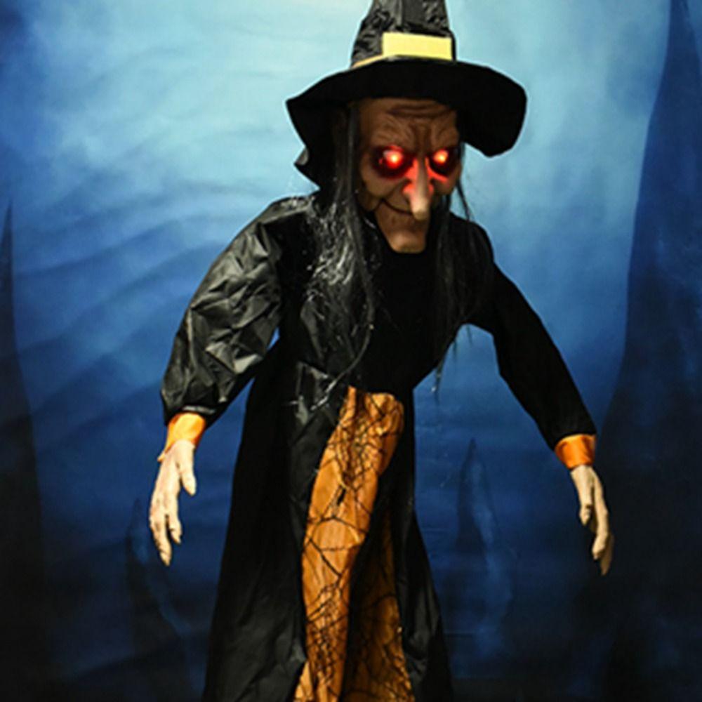 Hanging Halloween Electric Toys Witch Glowing Prank Props Easter Decoration   Bar