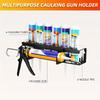 1Pc Heavy-Duty Metal Caulking Gun And Tube Organizer - Wall-Mounted Grooved Rack, Holds 6 Tubes And Nozzles, Space-Saving For Garage, Workshop, Store