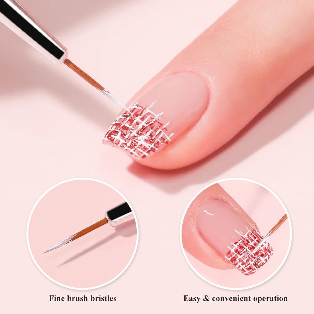 3pcs Nail UV Gel Brush Painting Pen Manicure Set DIY Ultra-Thin Line Drawing Pen Acrylic French Stripe Manicure Liner Brush Tool