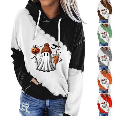 Frauen Kleidung Herbst Winter Halloween Rundhals Langarm Große Lose Plüsch Verdickt Pullover Top