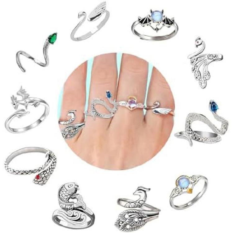 10pcs Crochet Rings Alloy Crochet Tension Rings Accessories for Knitting Lovers