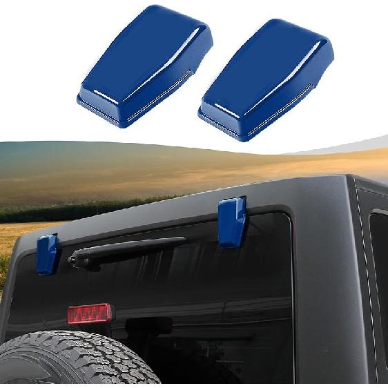 Rear Tail Window Hinge Decorative Cover Trim Compatible With 2007-2018 Jeep Wrangler JK JKU Exterior Accessories (Purple)