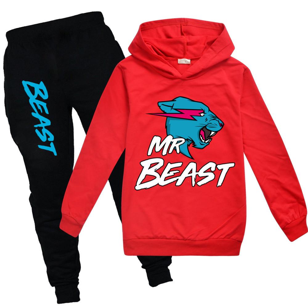 Conjunto de Sudadera con Capucha y Pantalones Jogger de Algodón de Dibujos Animados para Niños, para Jugar Activamente y Uso Casual