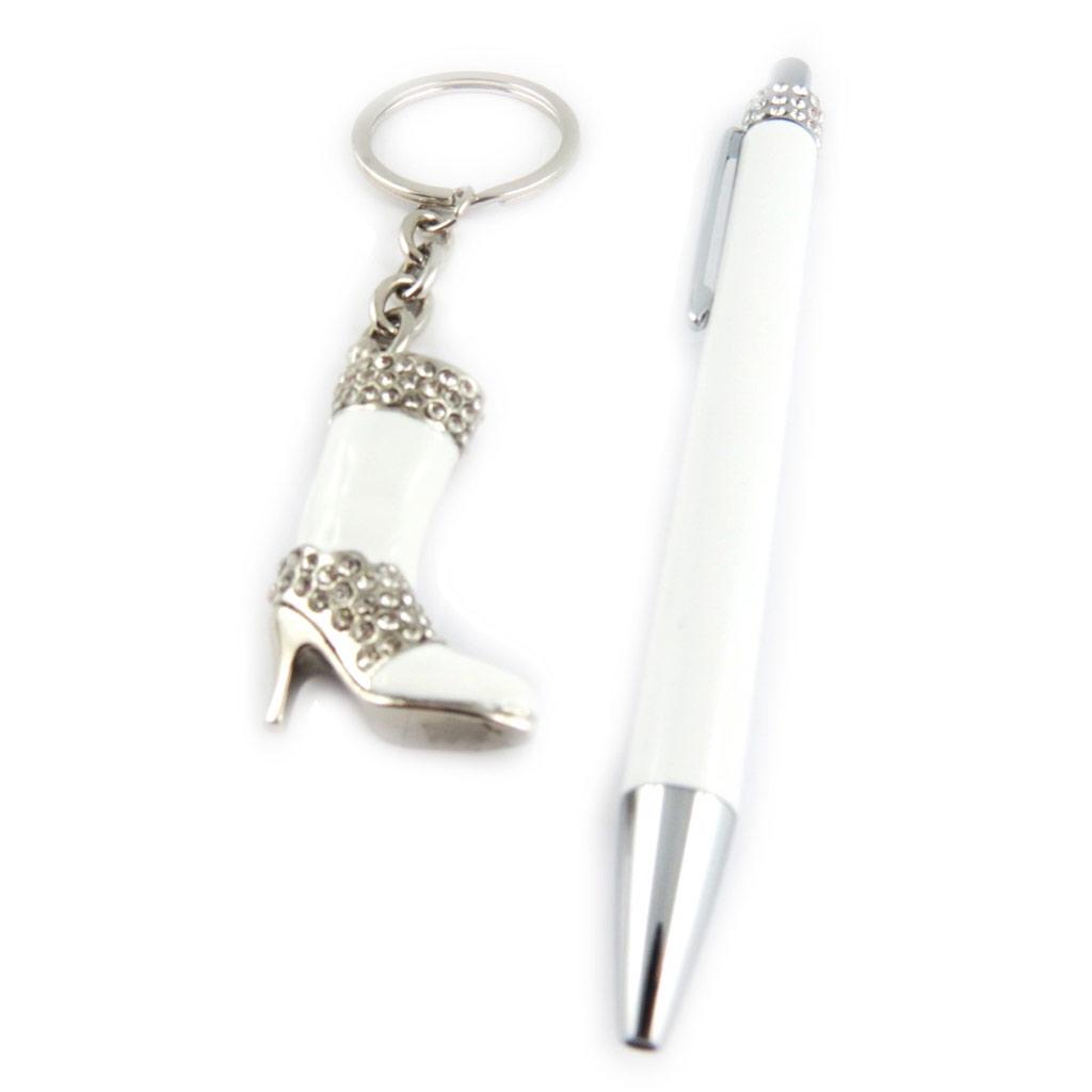Les Trésors De Lily [L6811] - Coffret 'Sissi' blanc (stylo + porte-clés)