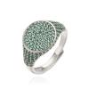HECHENG,13×22MM Copper Electroplated 18K Gold Multi-colour Zirconia Ring Unisex Couple Adjustable Luxury Jewellery 1 Piece