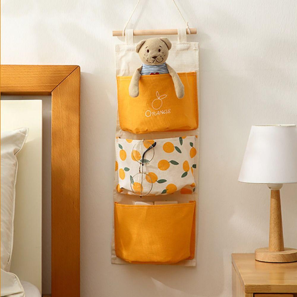 Wall Mounted Storage Bag Multiple Pockets Sundries Storage Pouches Portable Hanging Bag  Dormitory