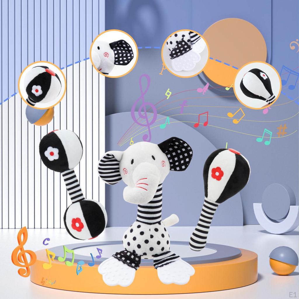 Plush Infant Rattles for Early Education - Stimulating Toys Babies 0-6 Months